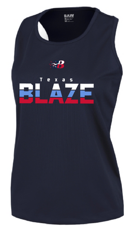 Blaze 3 color Striped ladies Muscle Tank