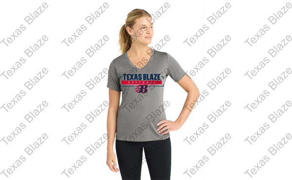 Blaze softball logo Womens v neck dri fit