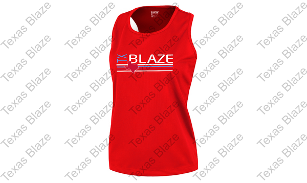 Blaze Striped Ladies Muscle Tank