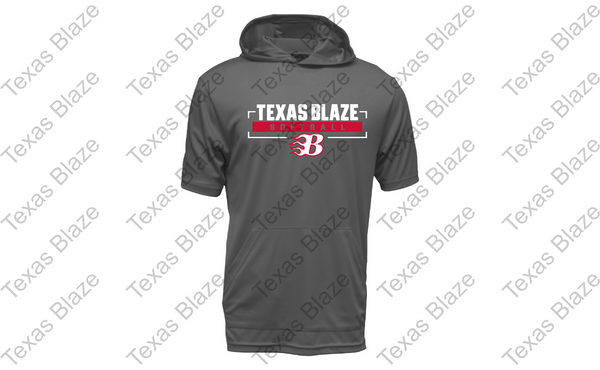 Blaze sofball logo Short sleeve dri fit hoodie