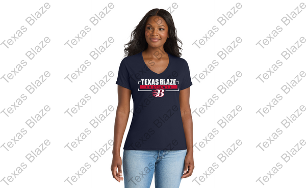 Blaze softball logo Womens v neck dri fit