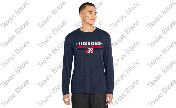 Blaze softball logo unisex/youth long sleeve dri fit