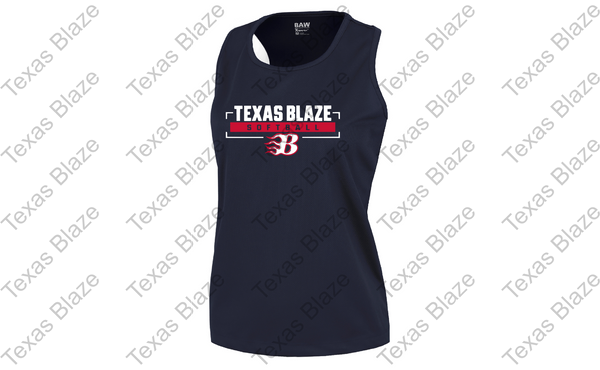 Blaze softball logo Ladies Muscle tank
