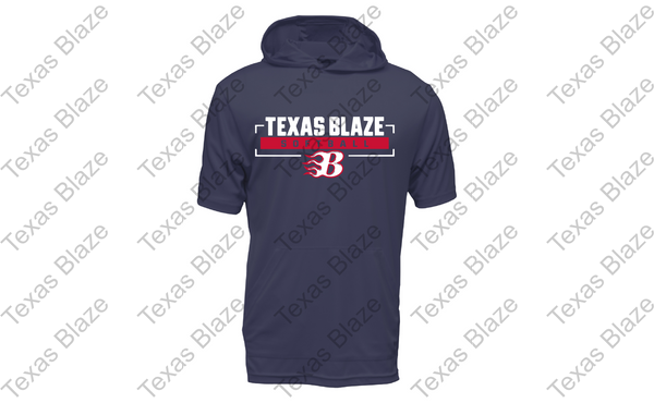 Blaze sofball logo Short sleeve dri fit hoodie