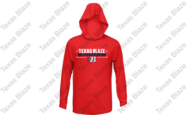 Blaze softball logo Long sleeve dri fit hoodie