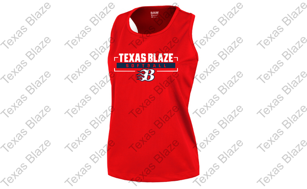Blaze softball logo Ladies Muscle tank