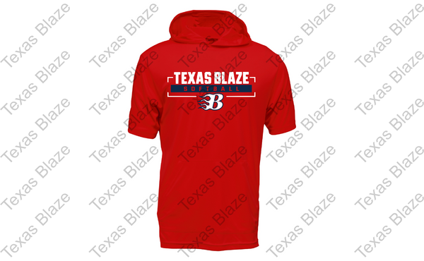Blaze sofball logo Short sleeve dri fit hoodie