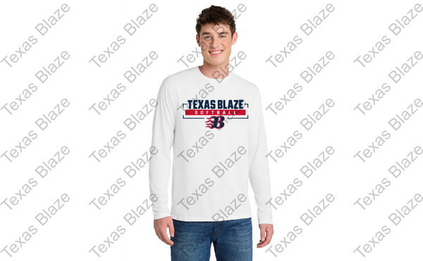 Blaze softball logo unisex/youth long sleeve dri fit