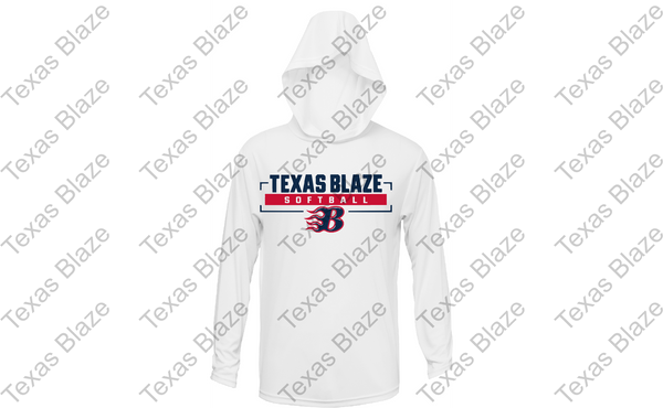 Blaze softball logo Long sleeve dri fit hoodie