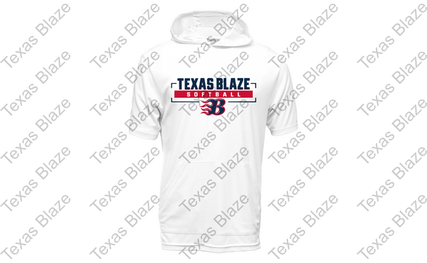 Blaze sofball logo Short sleeve dri fit hoodie