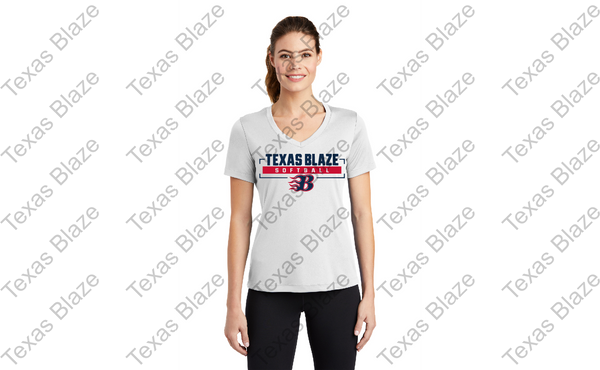 Blaze softball logo Womens v neck dri fit