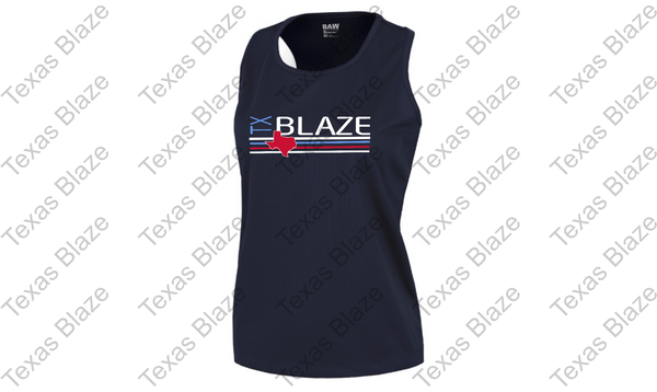 Blaze Striped Ladies Muscle Tank