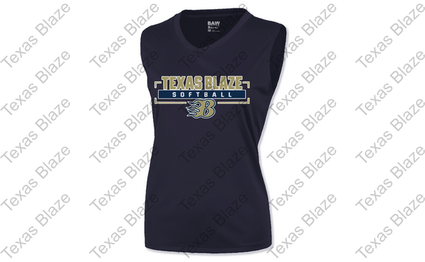 Gold Blaze Softball logo Ladies Dri fit tank