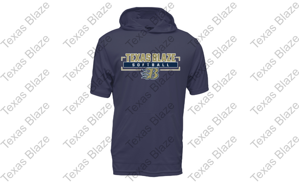 Gold Blaze Softball logo short sleeve dri fit hoodie