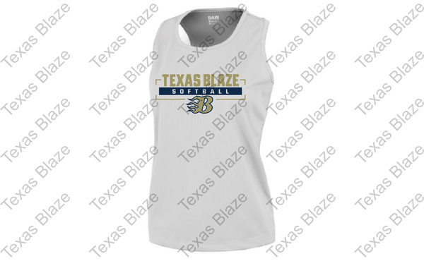 Gold Blaze Softball logo Ladies Muscle Tank