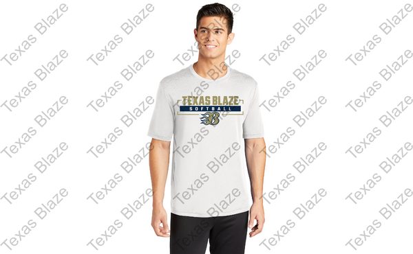 Gold Blaze Softball logo short sleeve dri fit