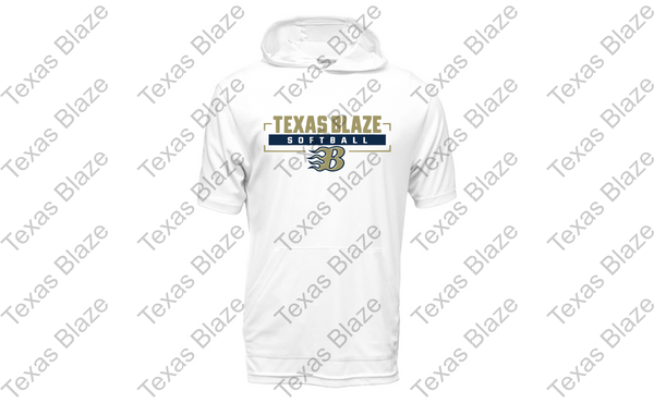 Gold Blaze Softball logo short sleeve dri fit hoodie