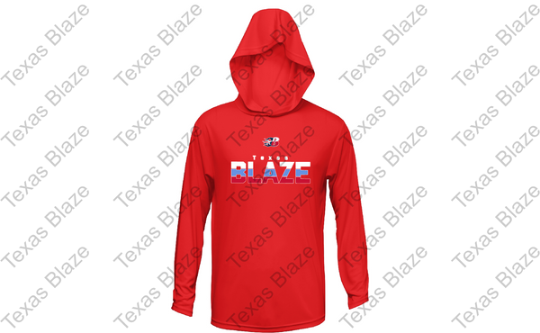 Texas Blaze 3 color dri fit long sleeve hoodie