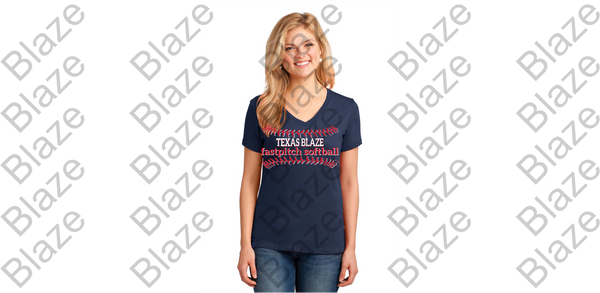 Blaze ladies V-Neck Dri fit shirt