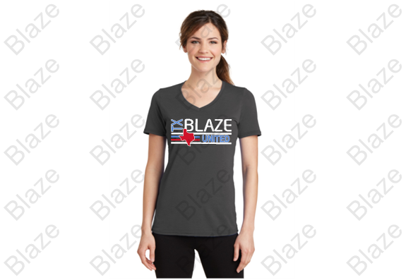 Blaze UNITED Ladies V-Neck Dri fit shirt