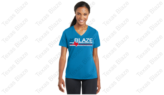 Blaze ladies V-Neck Dri fit shirt