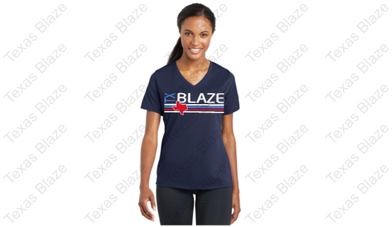 Blaze ladies V-Neck Dri fit shirt