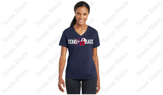 Blaze ladies V-Neck Dri fit shirt