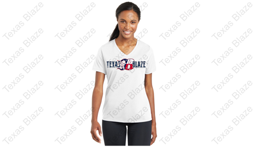 Blaze ladies V-Neck Dri fit shirt