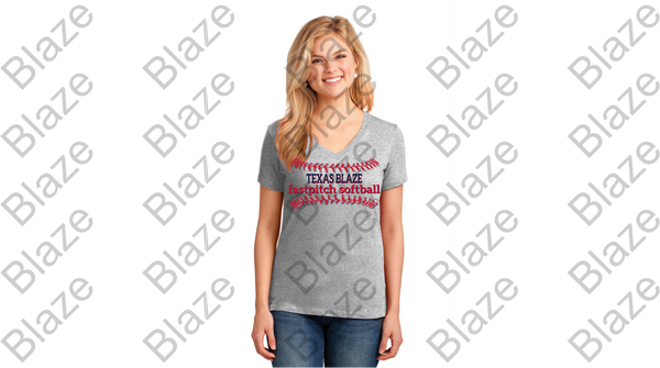 Blaze ladies V-Neck Dri fit shirt