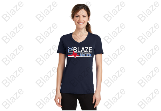 Blaze UNITED Ladies V-Neck Dri fit shirt