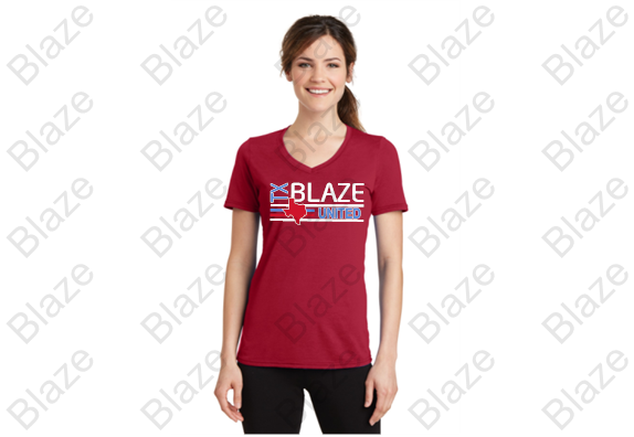 Blaze UNITED Ladies V-Neck Dri fit shirt